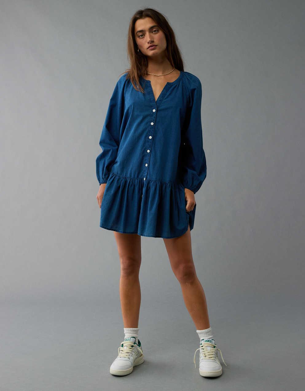 AE Drop Waist Shirt Mini Dress | American Eagle Europe | Men's & Women's  Jeans & Clothing