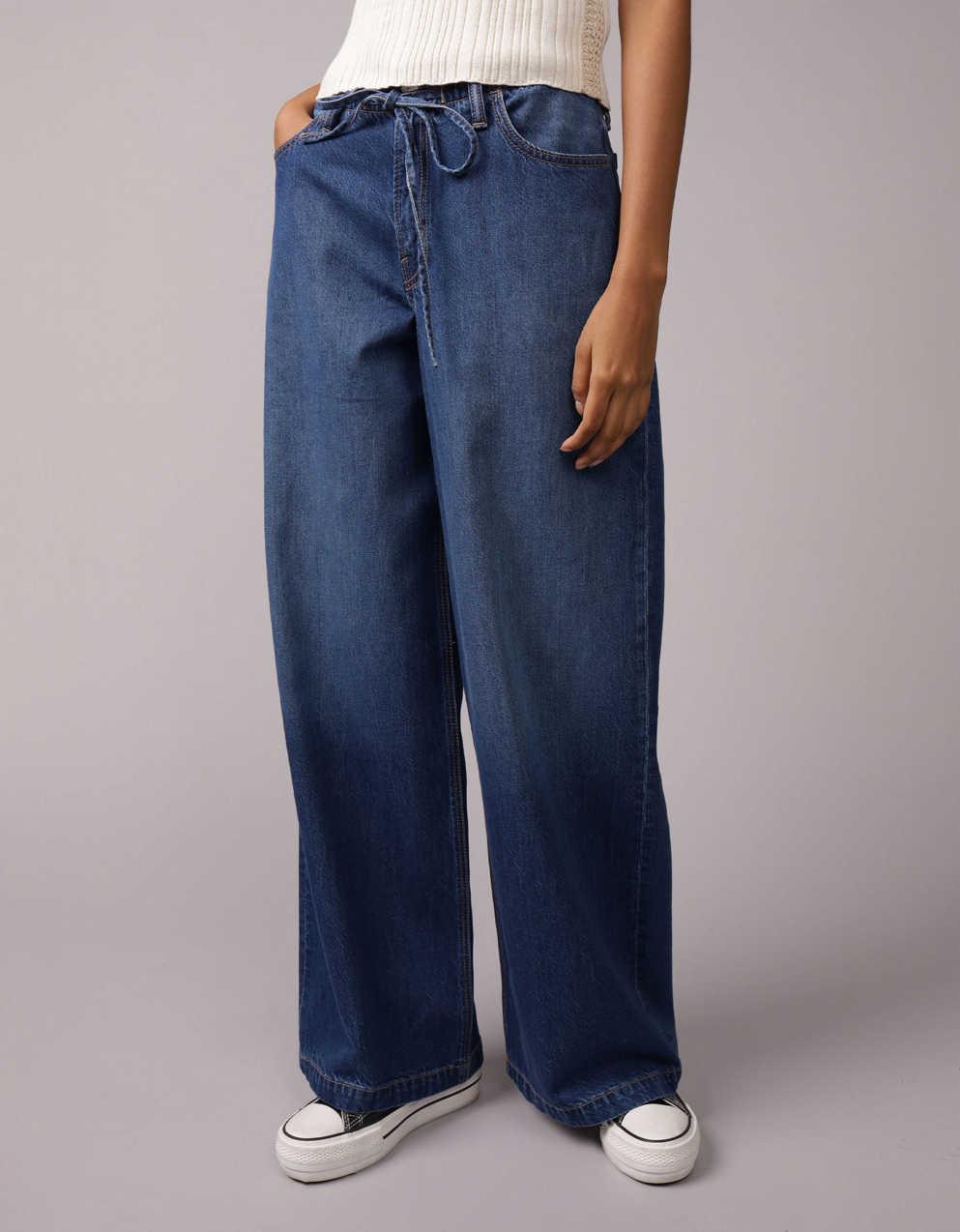 AE Strigid Low-Rise Ultra Wide-Leg Jean Men's Women's Jeans