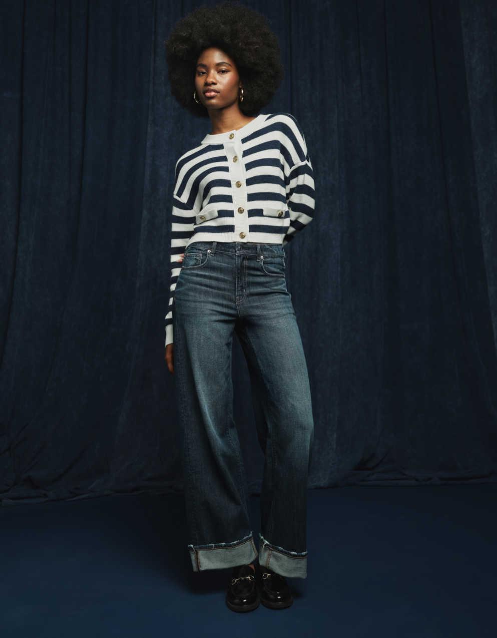 AE Dreamy Drape ストレッチ スーパー ハイウエスト バギー ワイド