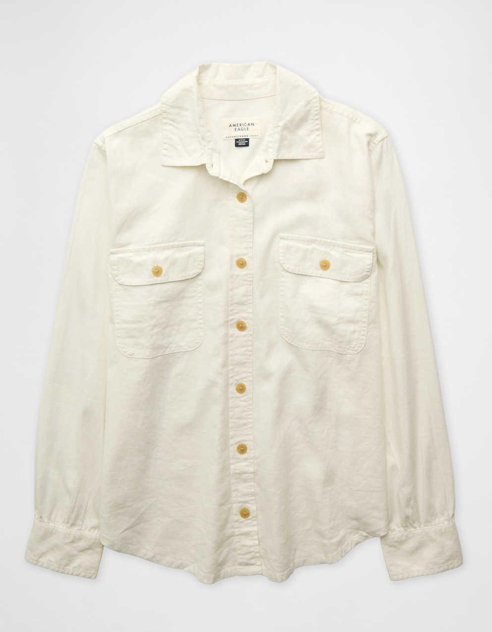 american eagle white dress shirt Mens New American Eagle Outfitters Dress Shirt L Large LT Gray Button Cotton