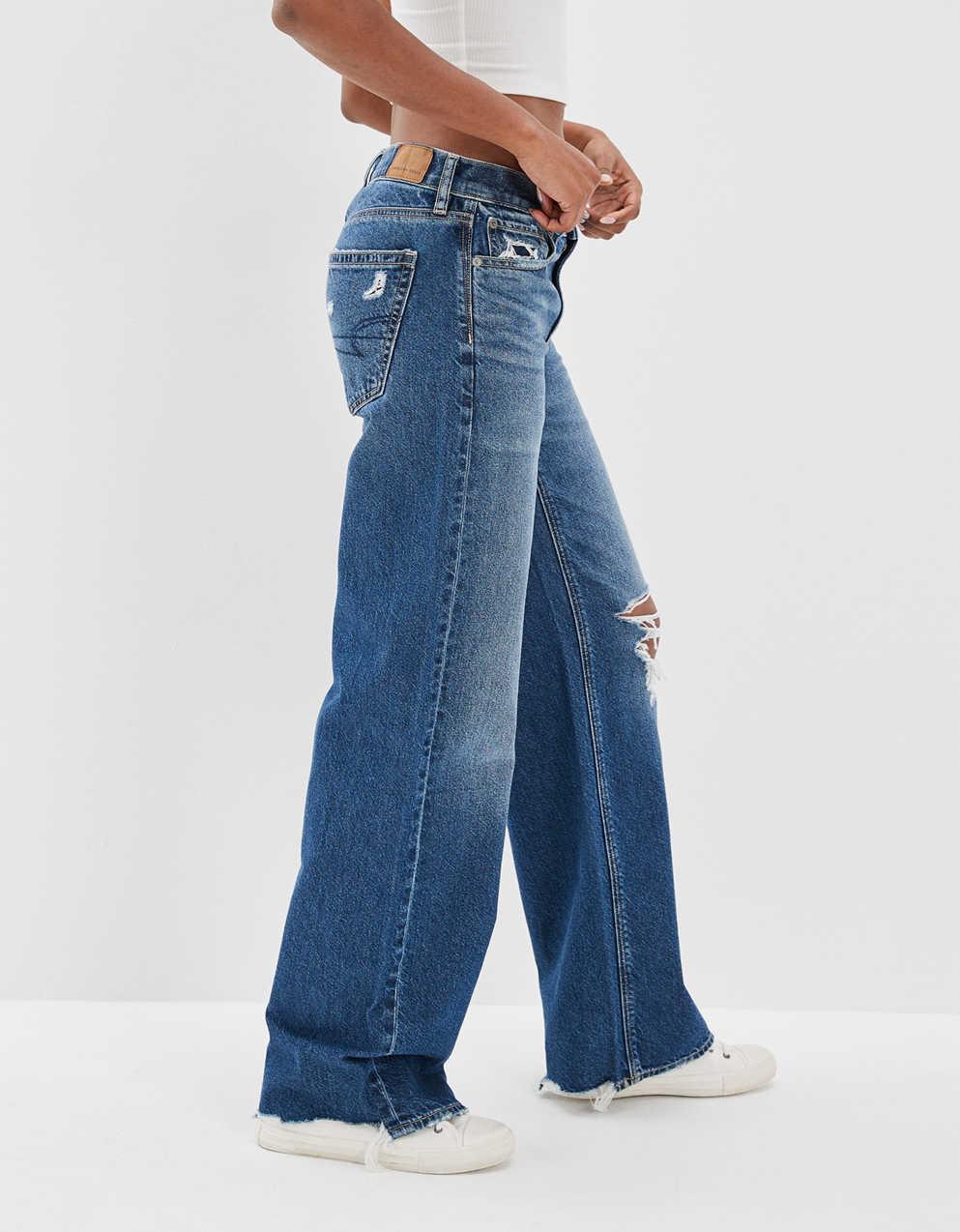 AE Ripped Low-Rise Baggy Wide-Leg Jean | Men's \u0026 Women's Jeans, Clothes \u0026  Accessories | American Eagle Australia