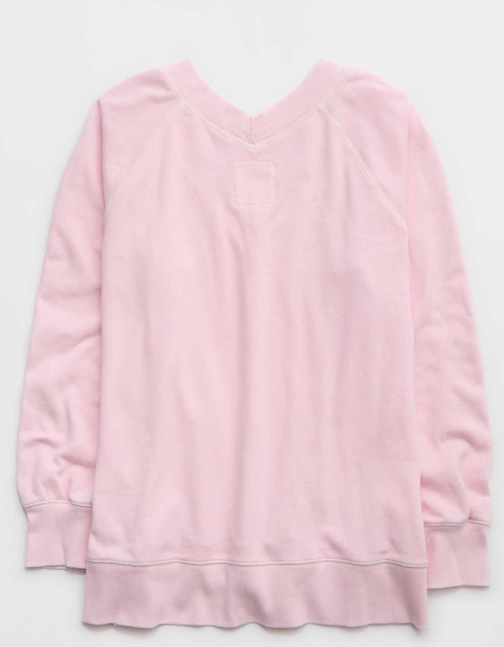 ★新品未使用★gypsohila V Neck Sweat Lightgray Aerie Downtime Textured V-Neck Sweatshirt | Men's & Women's