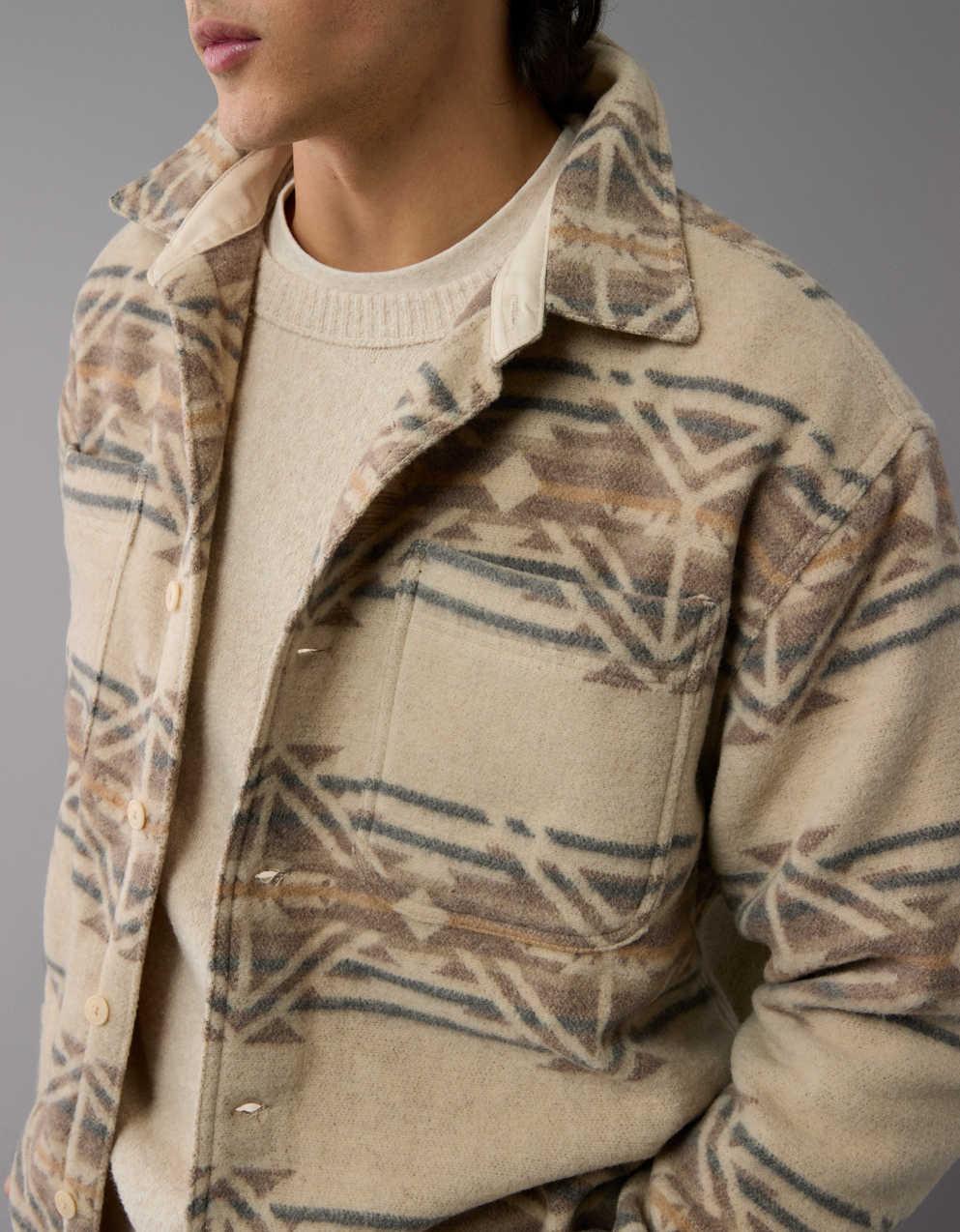 AMERICAN EAGLE OUTFITTERS ジャケット S/M ベージュ Vintage American Eagle Outfitters Brown FLANNEL Lined Coat