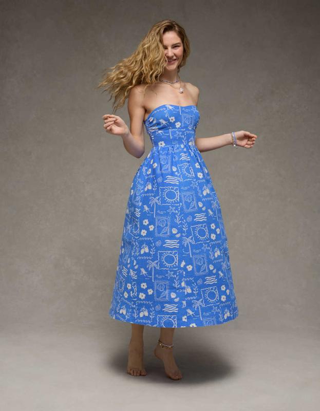 AE Strapless Corset Midi Dress | American Eagle France | Men's & Women's  Jeans & Clothing