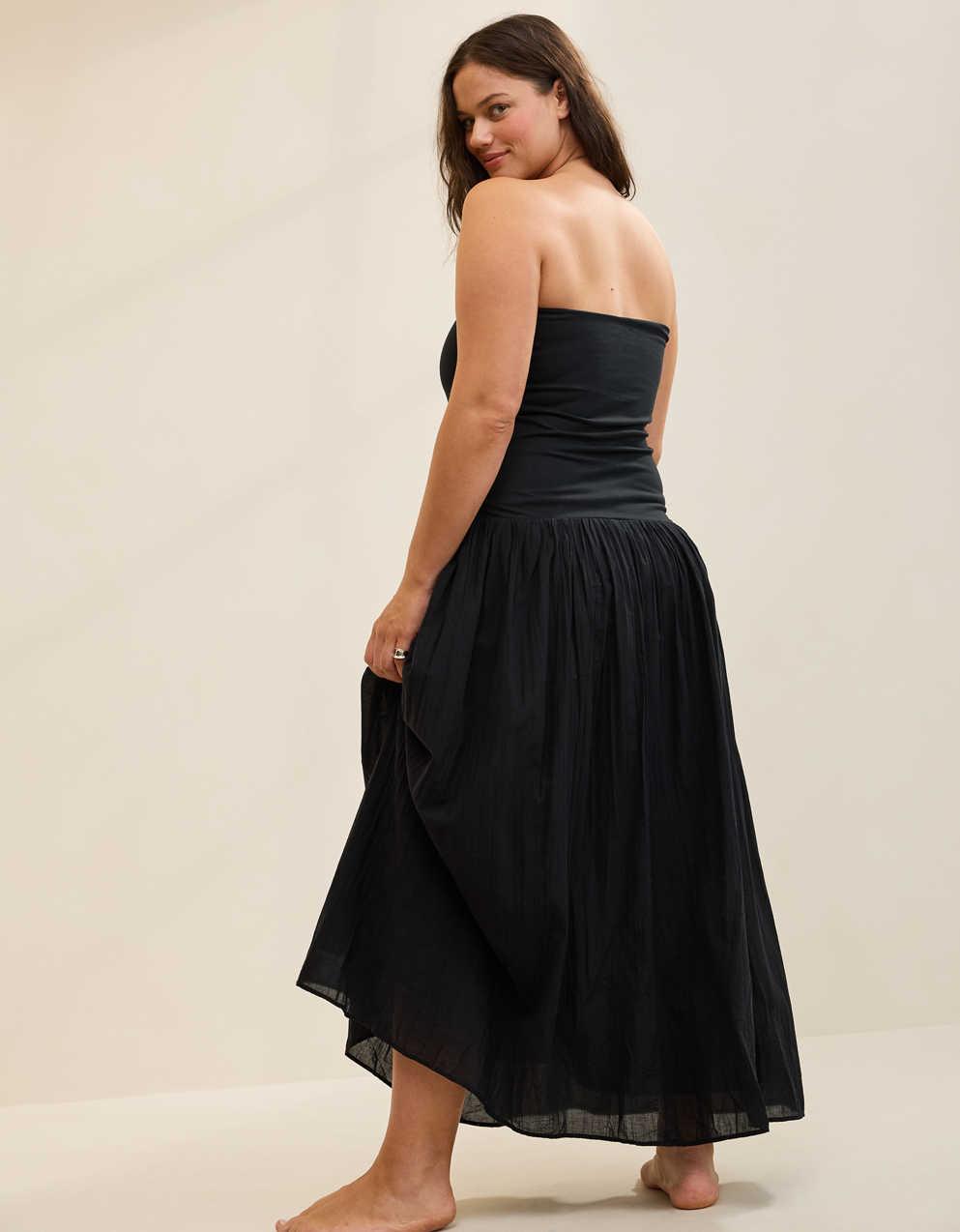 aerie strapless dress OFFLINE By OG Sunlight Mini while the sleek satin fabric drapes fluidly into a high leg slit for dramatic movement Offline by Aerie Og Cotton