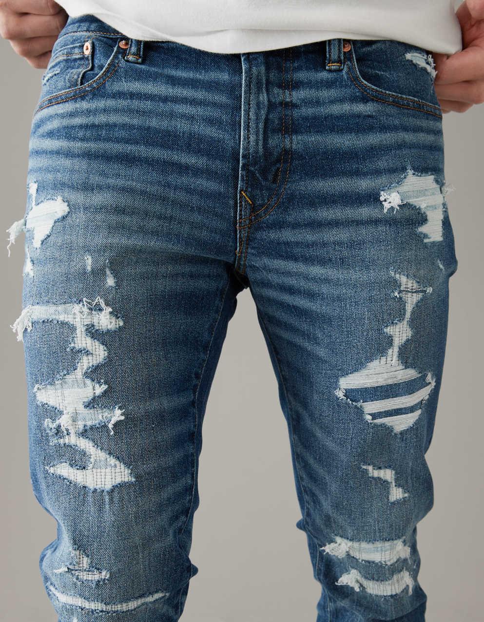 AE AirFlex+ Ultrasoft Patched Skinny Jean | American Eagle UK | Men's \u0026  Women's Jeans, Clothing \u0026 More