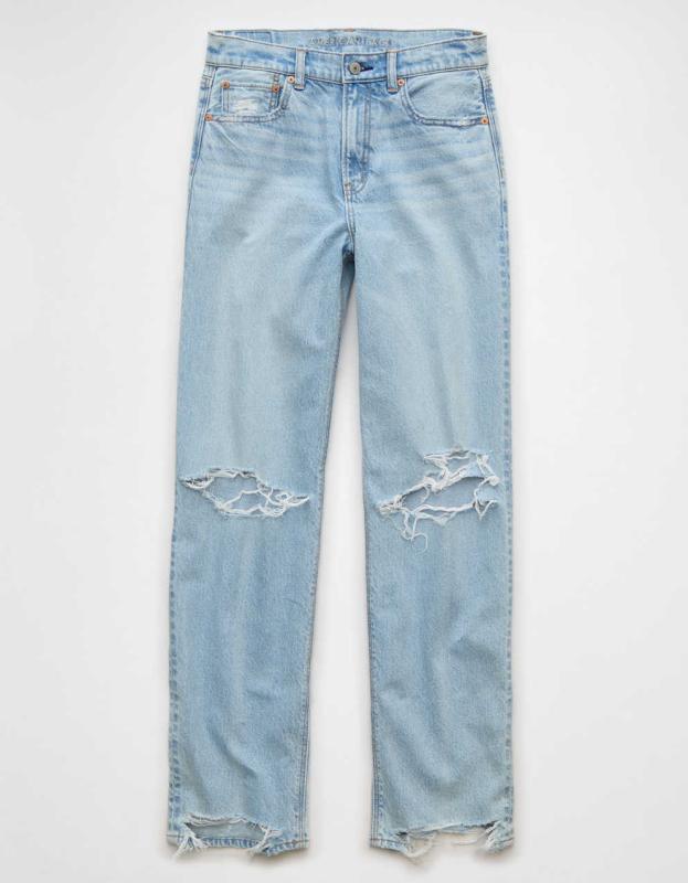 パンツ TSY RIPPED WIDE STRAIGHT DENIM // INDIGO High-Rise Cropped Wide-Leg Jeans