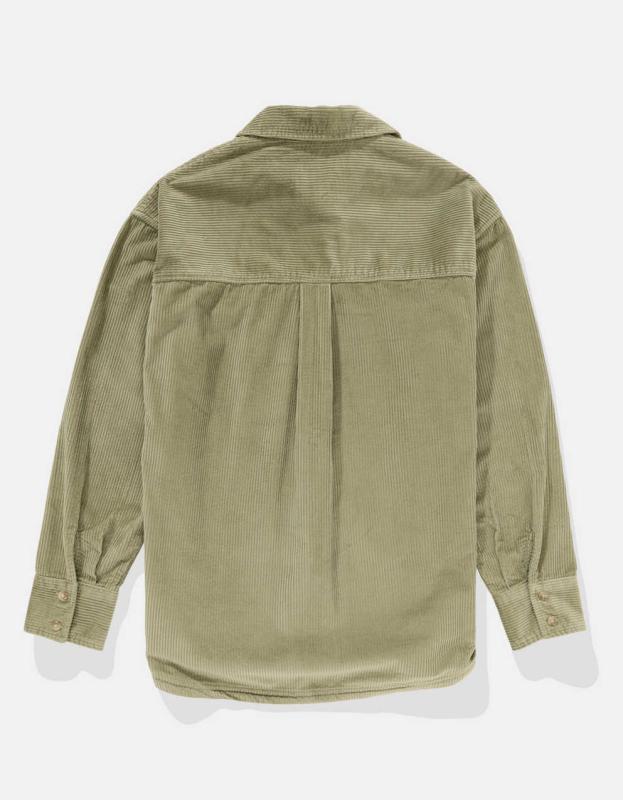 Men Maroon Corduroy Oversized Shacket