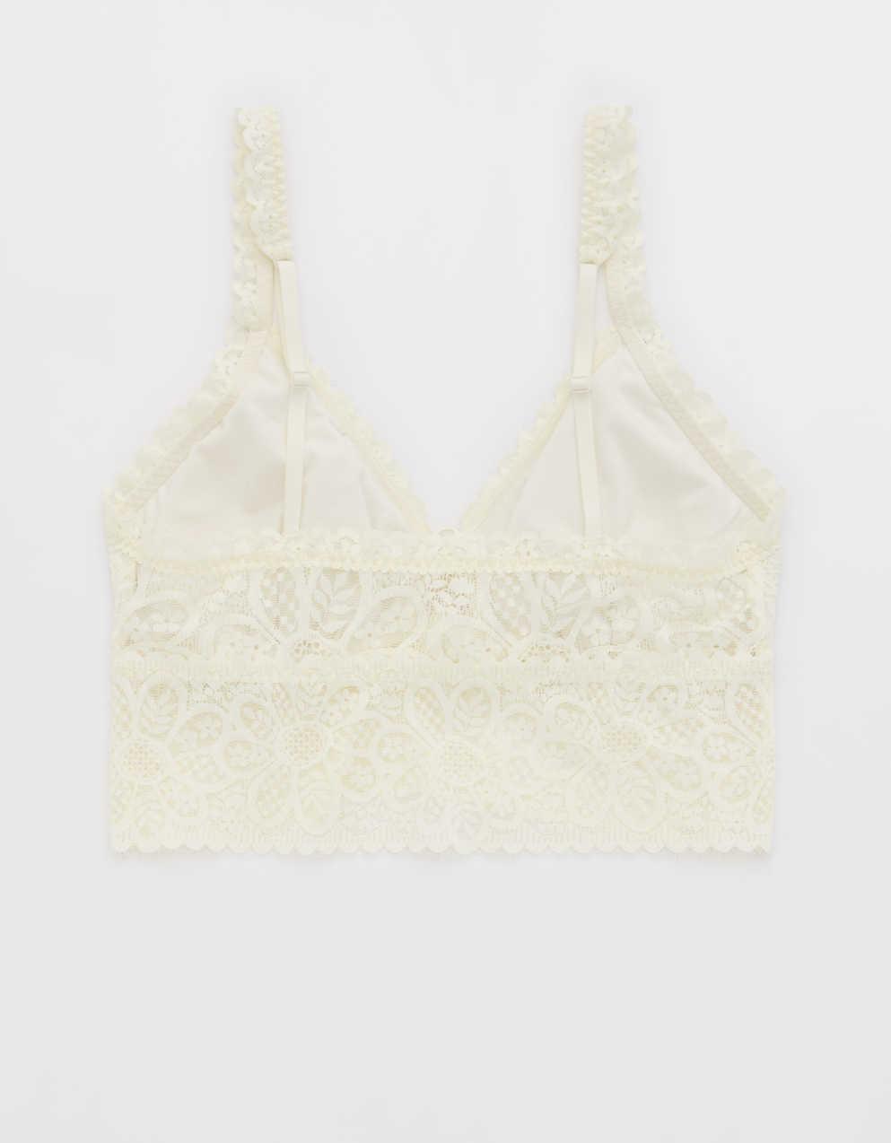 white padded lace bralette