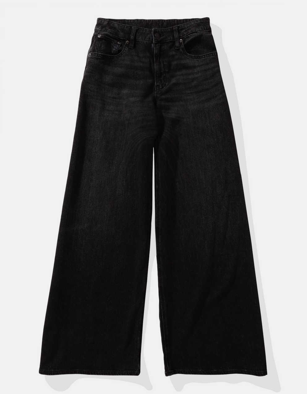 Ultra Wide Leg Mid Waist Dark Jeans main image 0
