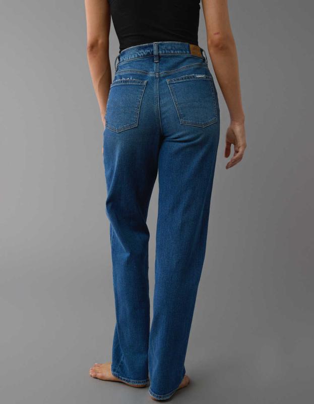 AE Strigid Super High-Waisted Baggy Straight Jean Men's Women's Jeans,  Clothes Accessories American Eagle Malaysia - Main Image