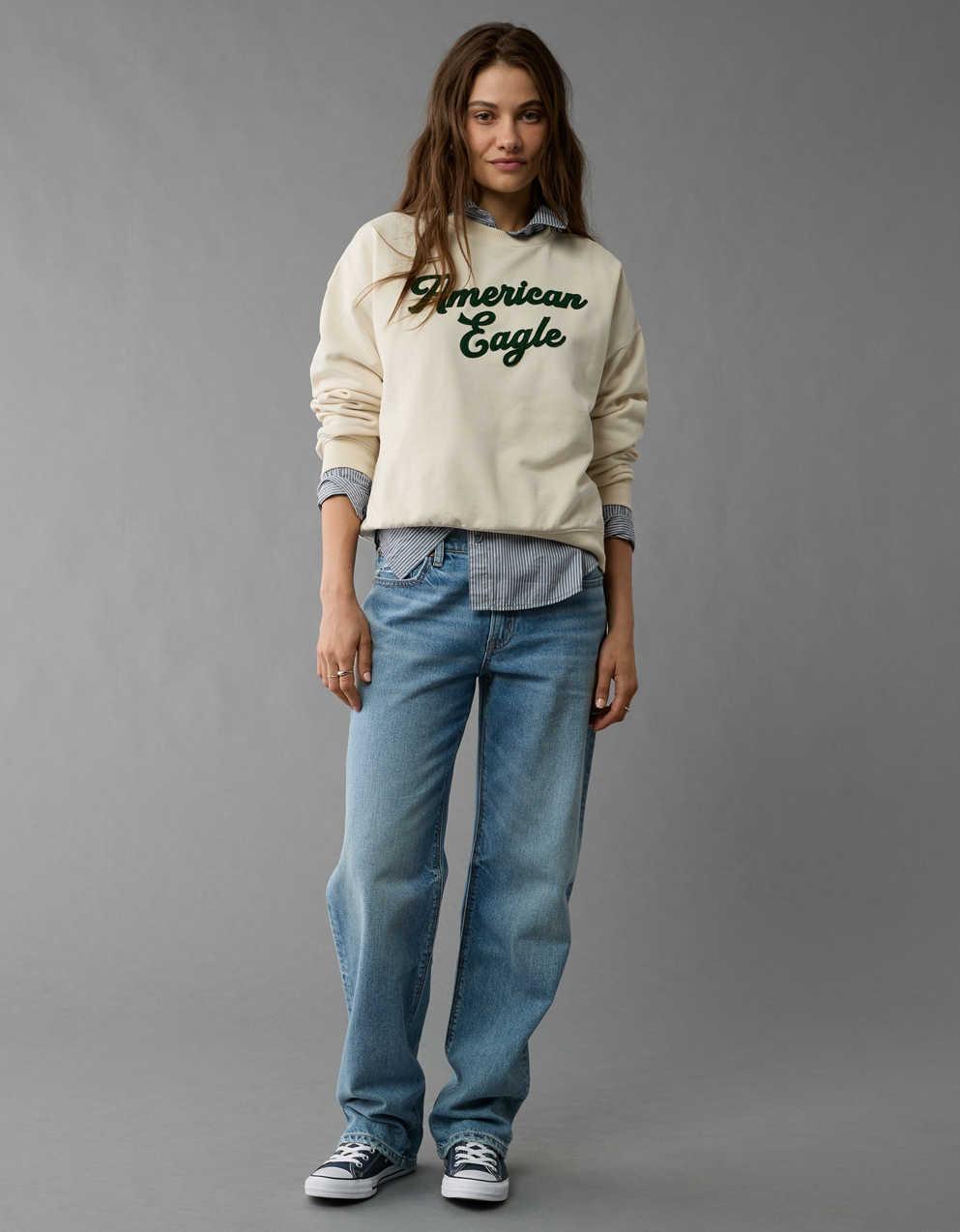 AE Logo Graphic Relaxed Crew Neck Sweatshirt | Men's