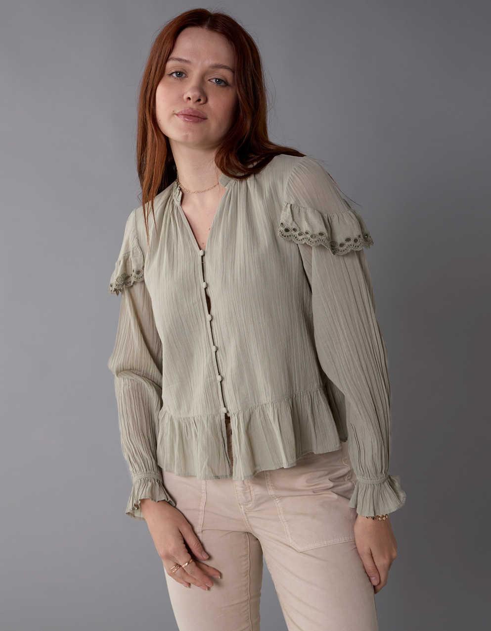 ruffled peasant blouse