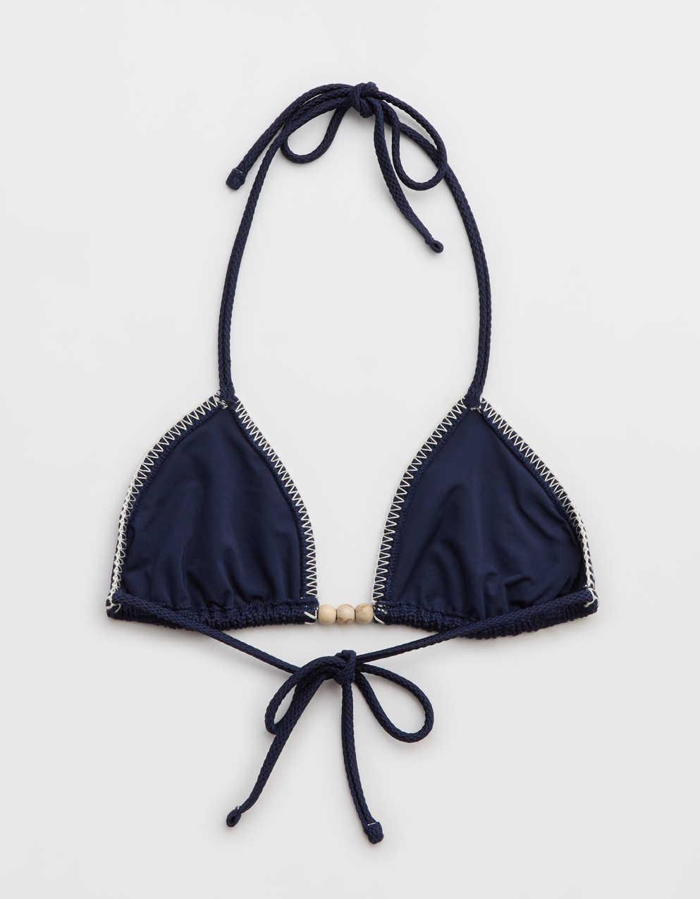 Aerie シャイン ピケ ストリング トライアングル ビキニ トップ