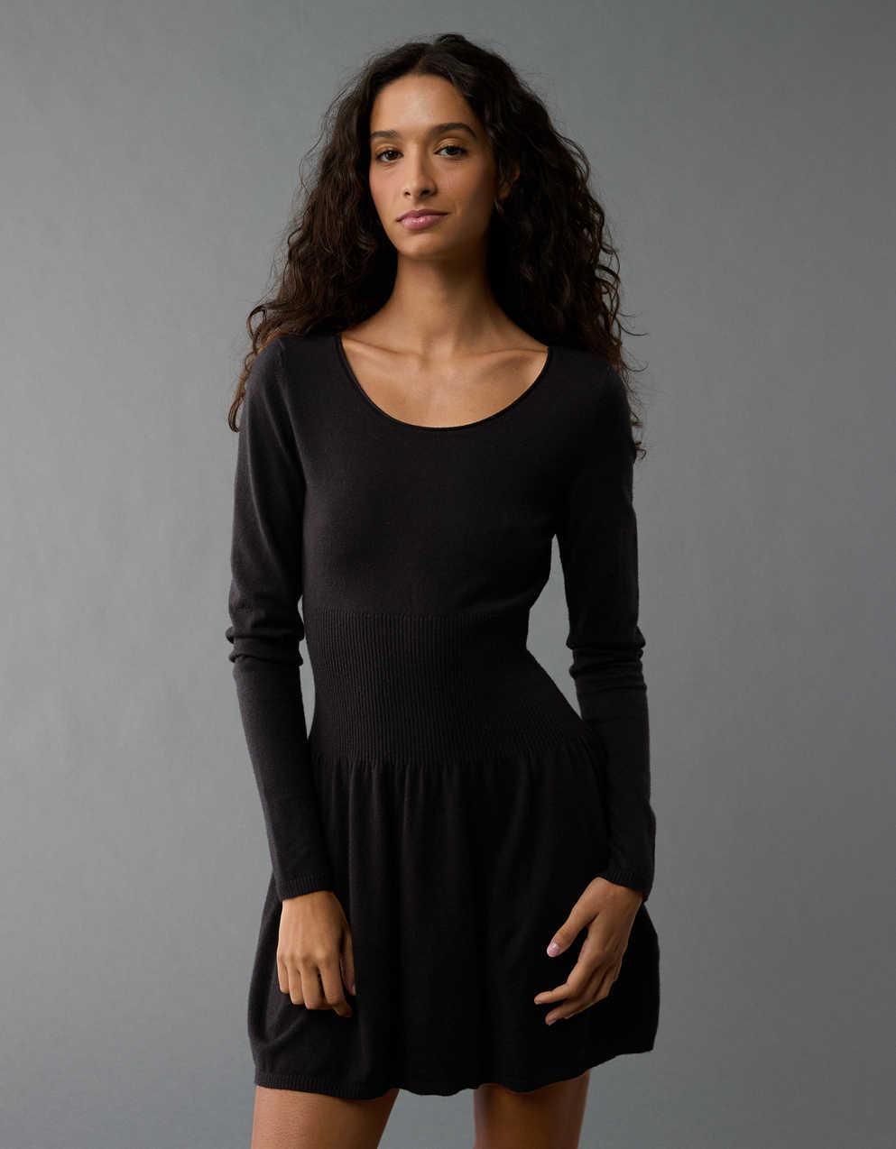 formal dress with sweater London Times Women's Pearl Neck Cable KNIT Sweater DRESS, Navy Blue, Medium main image 1