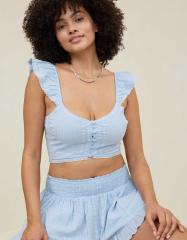 Aerie Cropped Seersucker Tank Top | Men's & Women's Jeans