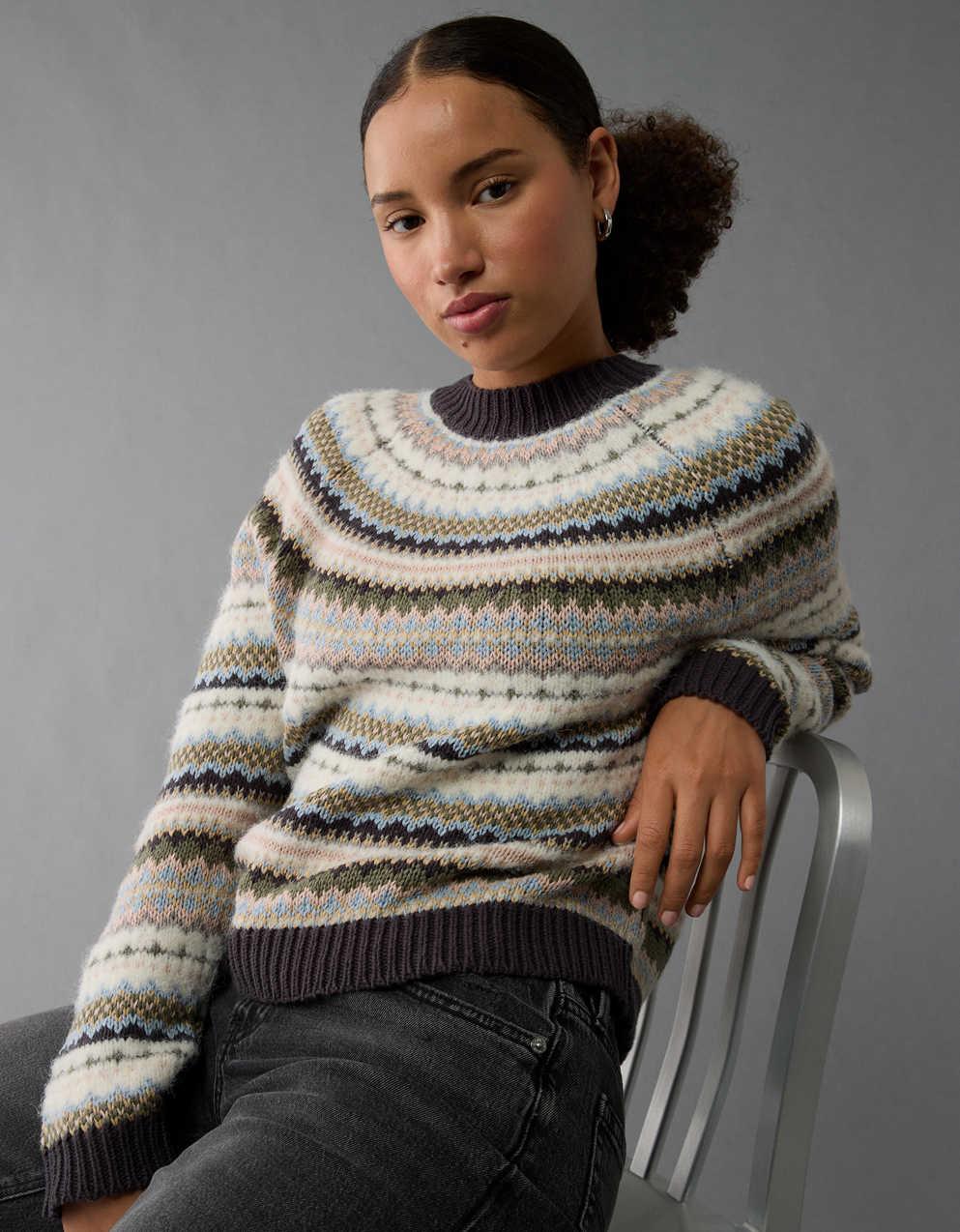 Pull Lourd Gris Charbon American Eagle - Taille Petite (PS), Coupe Sweater Confortable