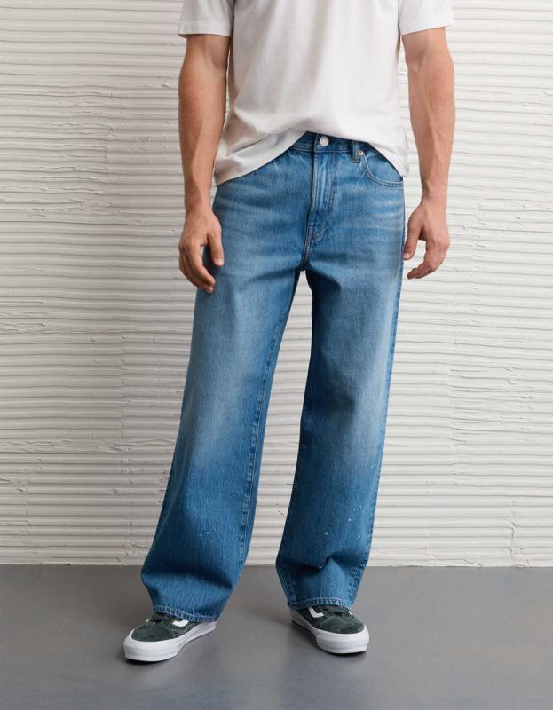 Jean Homme American Eagle Outfitters - Taille 28/26 (tour De Taille/ Longueur) - Coupe Ample Droite - Occasion Très Bon état