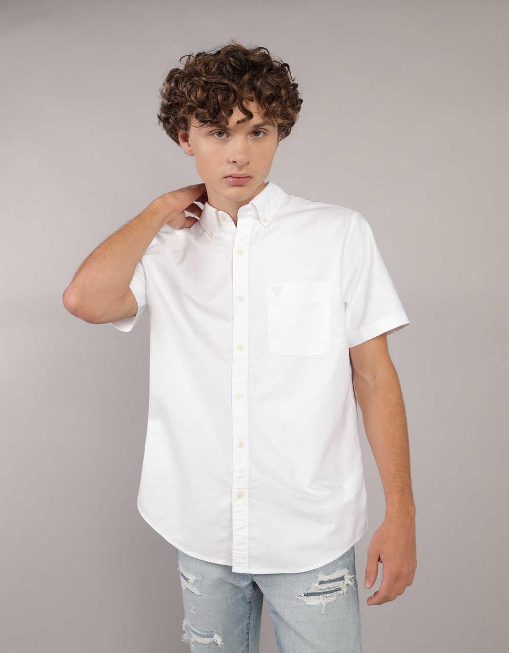 AE Short-Sleeve Slim Fit Button-Up Shirt | Men's & Women's Jeans, Clothes & Accessories | American Eagle Taiwan AE Short-Sleeve Slim Fit Button-Up Shirt | Men's & Women's Jeans, Clothes & Accessories | American Eagle Taiwan