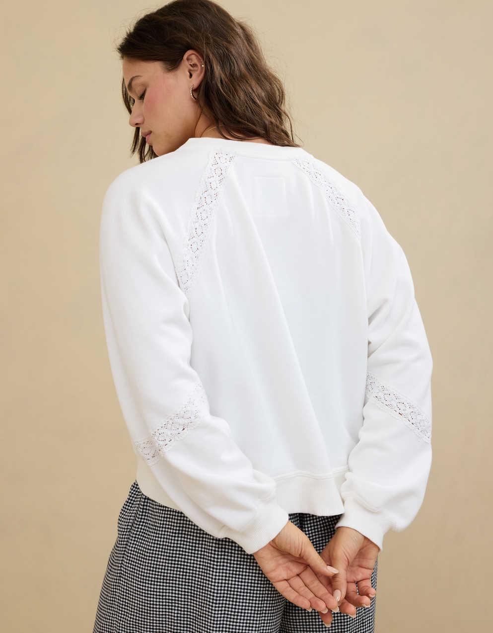 Aerie Hey Crochet Sweatshirt | Men's & Women's Jeans