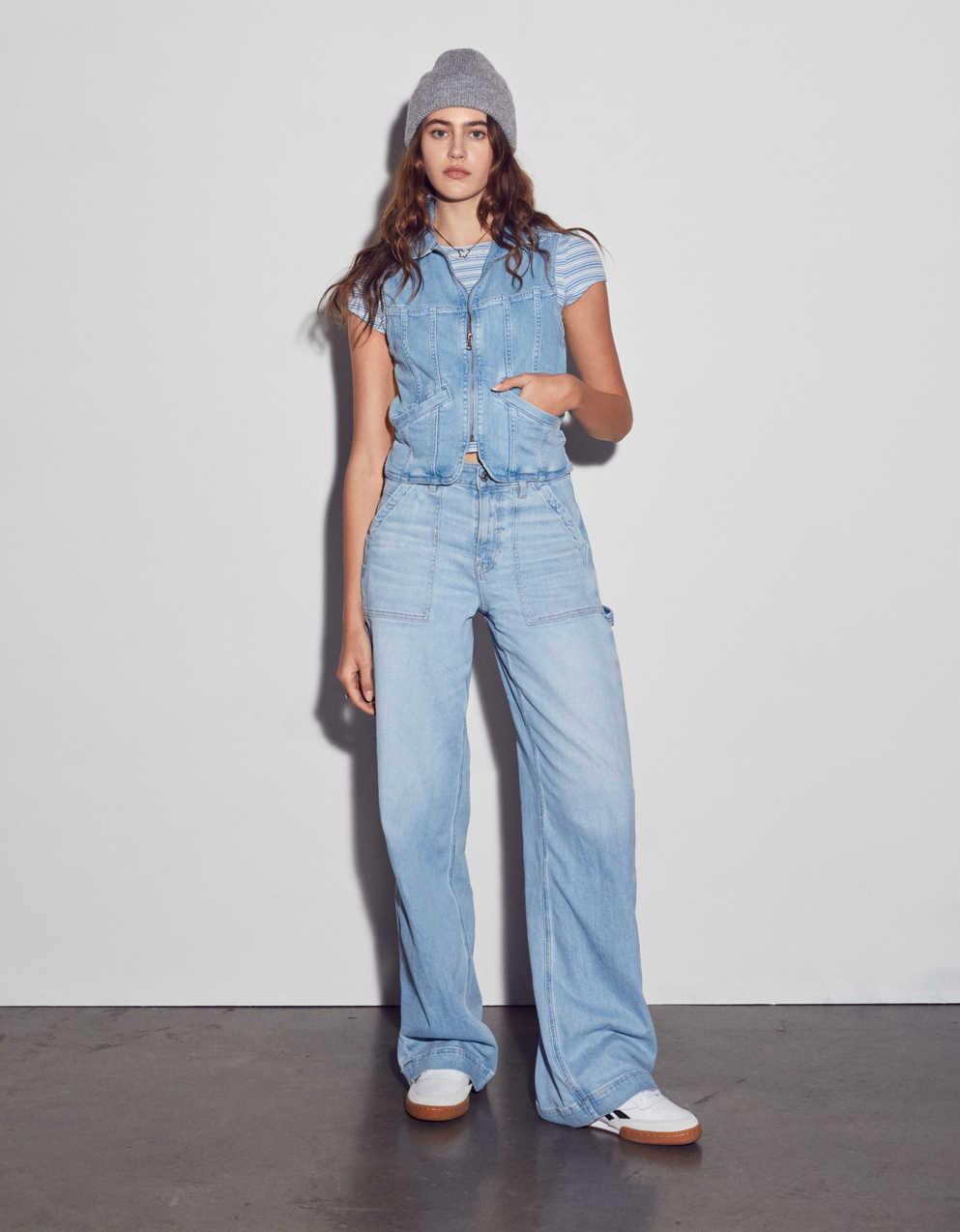AE Dreamy Drape ストレッチ スーパー ハイウエスト バギー