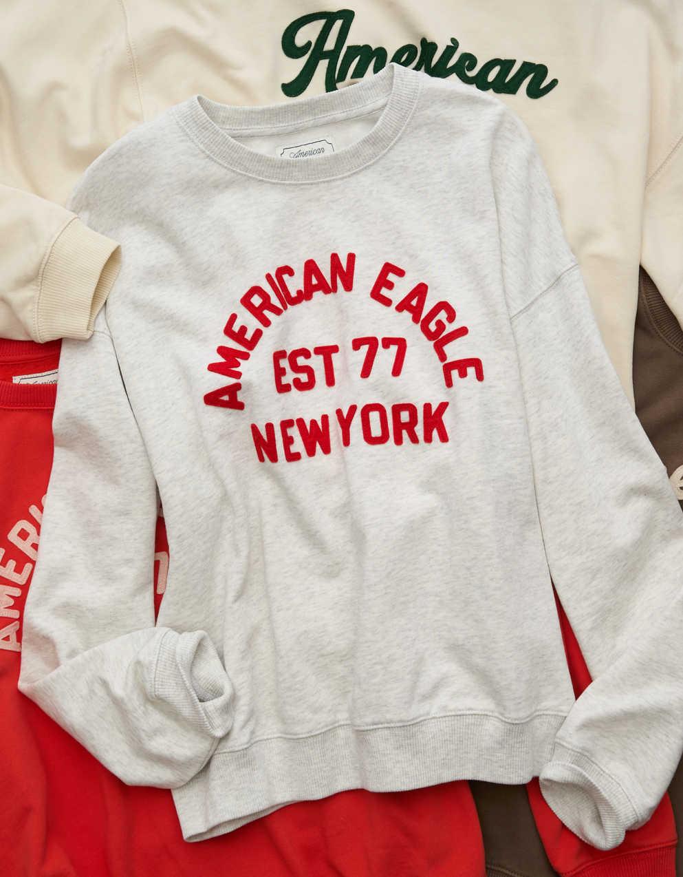 AE Logo Graphic Relaxed Crew Neck Sweatshirt | Men's \u0026 Women's Jeans,  Clothes \u0026 Accessories | American Eagle Hong Kong