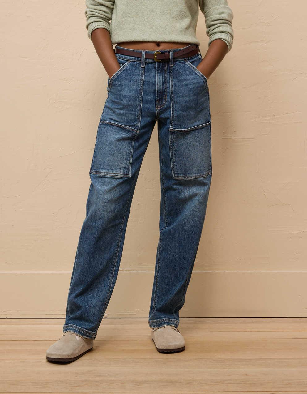 AEストレッチ・スーパーハイウエスト・バギーストレート