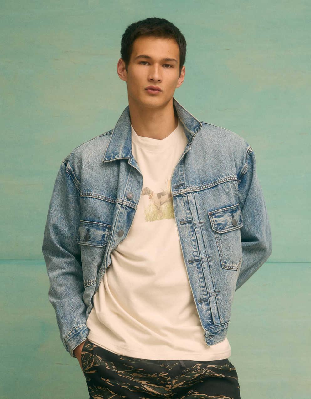 ああm サイズs サイズ AEボクシー・デニム・トラッカージャケット | メンズ