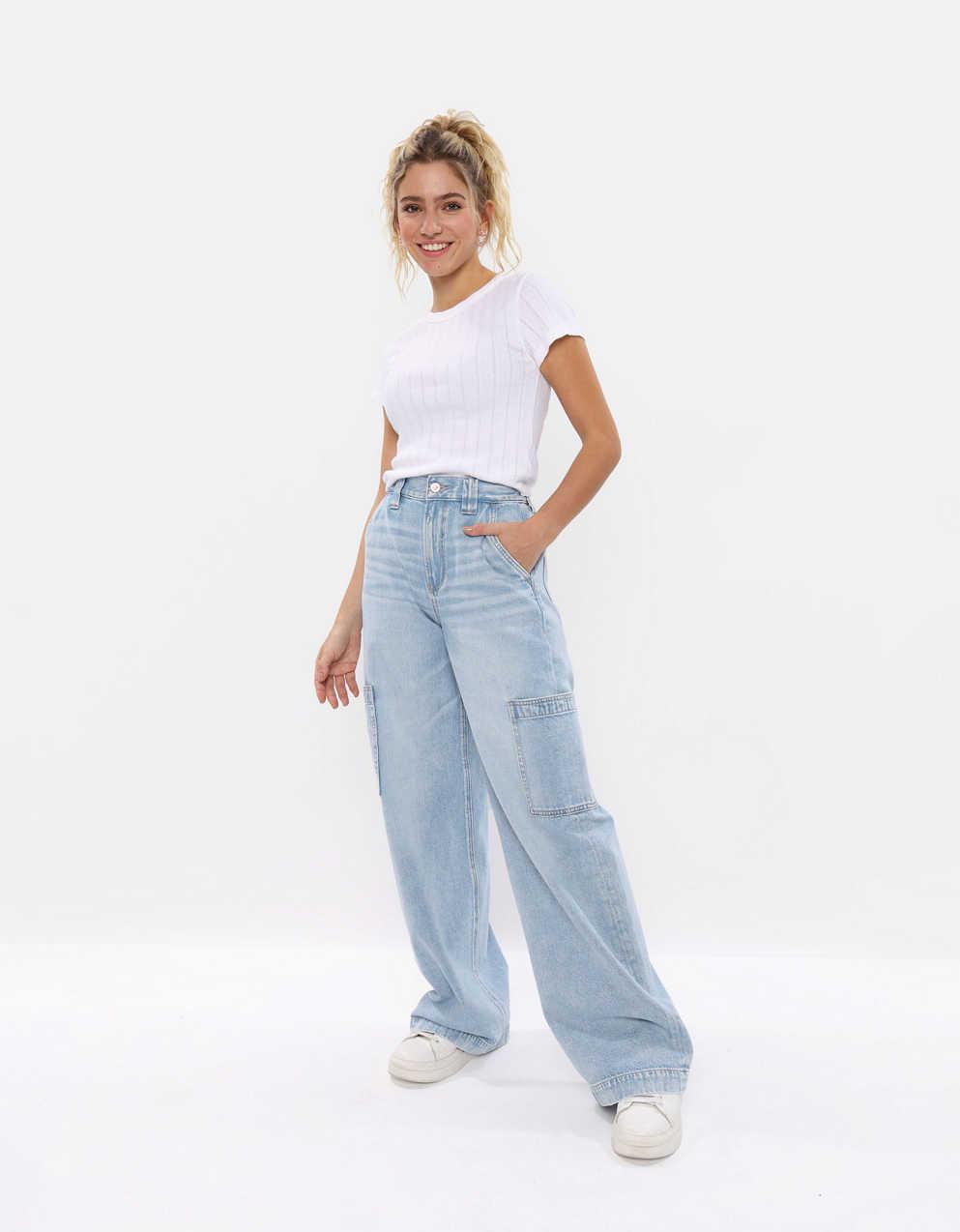 archive baggy wide leg paint 黄色 denim