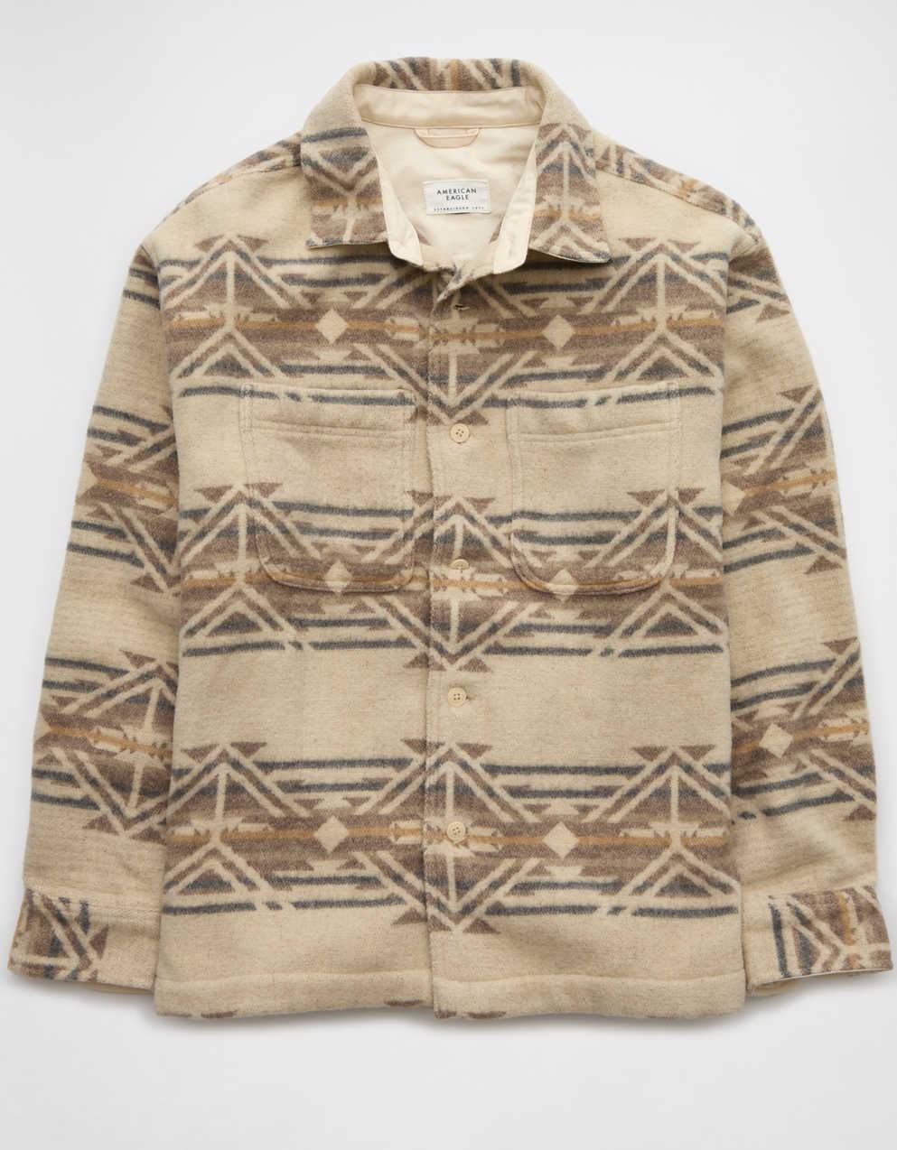 AMERICAN EAGLE OUTFITTERS ジャケット S/M ベージュ Vintage American Eagle Outfitters Brown FLANNEL Lined Coat