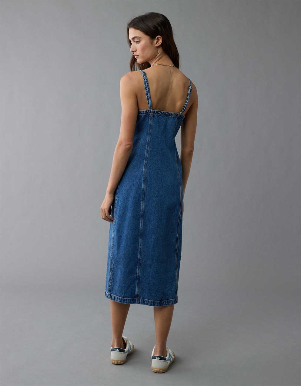 AE Denim Button-Up Midi Dress | Men's & Women's Jeans, Clothes &  Accessories | American Eagle Taiwan