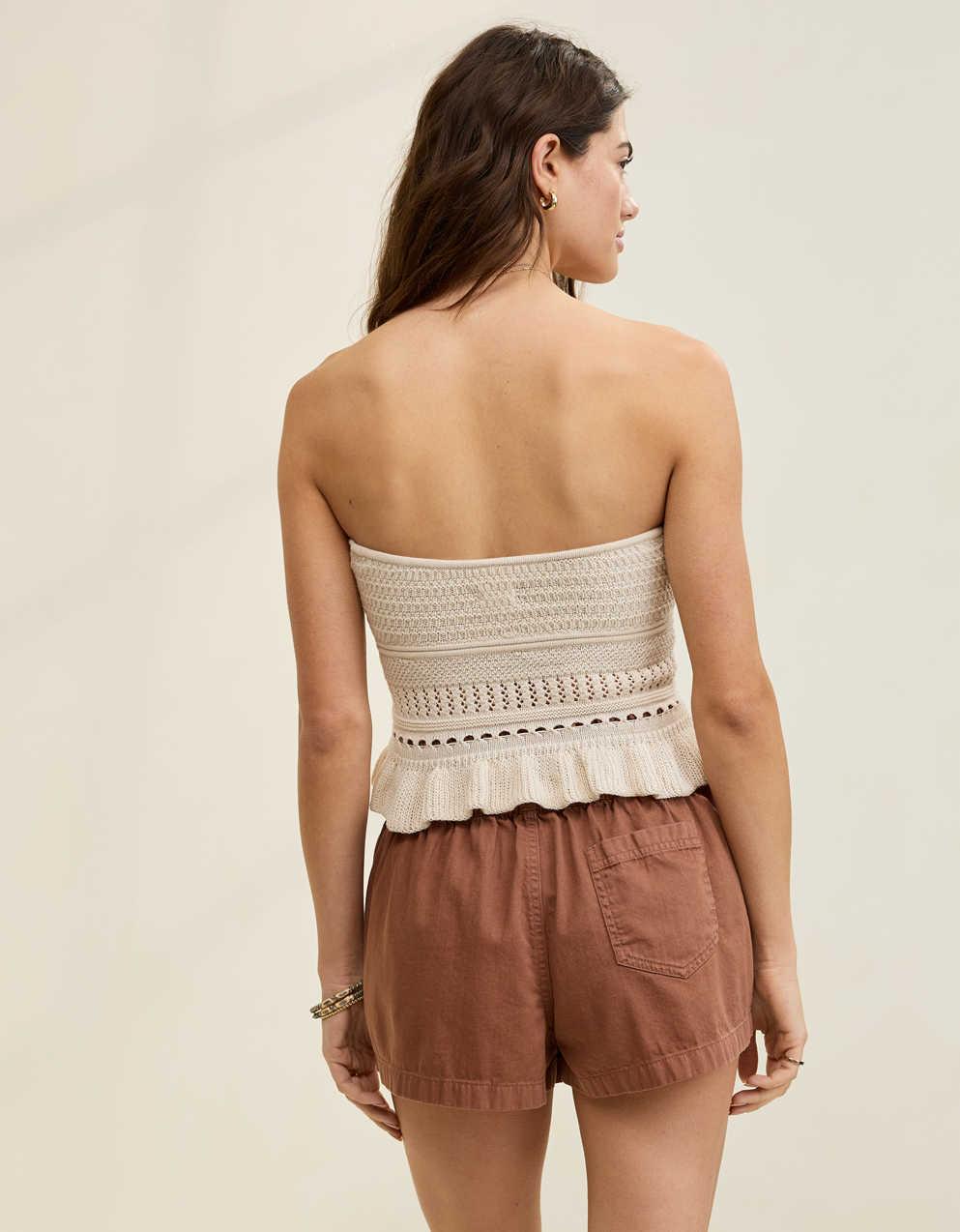 トップス Ameri SYMMETRY PEPLUM SWEAT TOP Aerie Peplum Sweater Tube Top | Men's & Women's Jeans