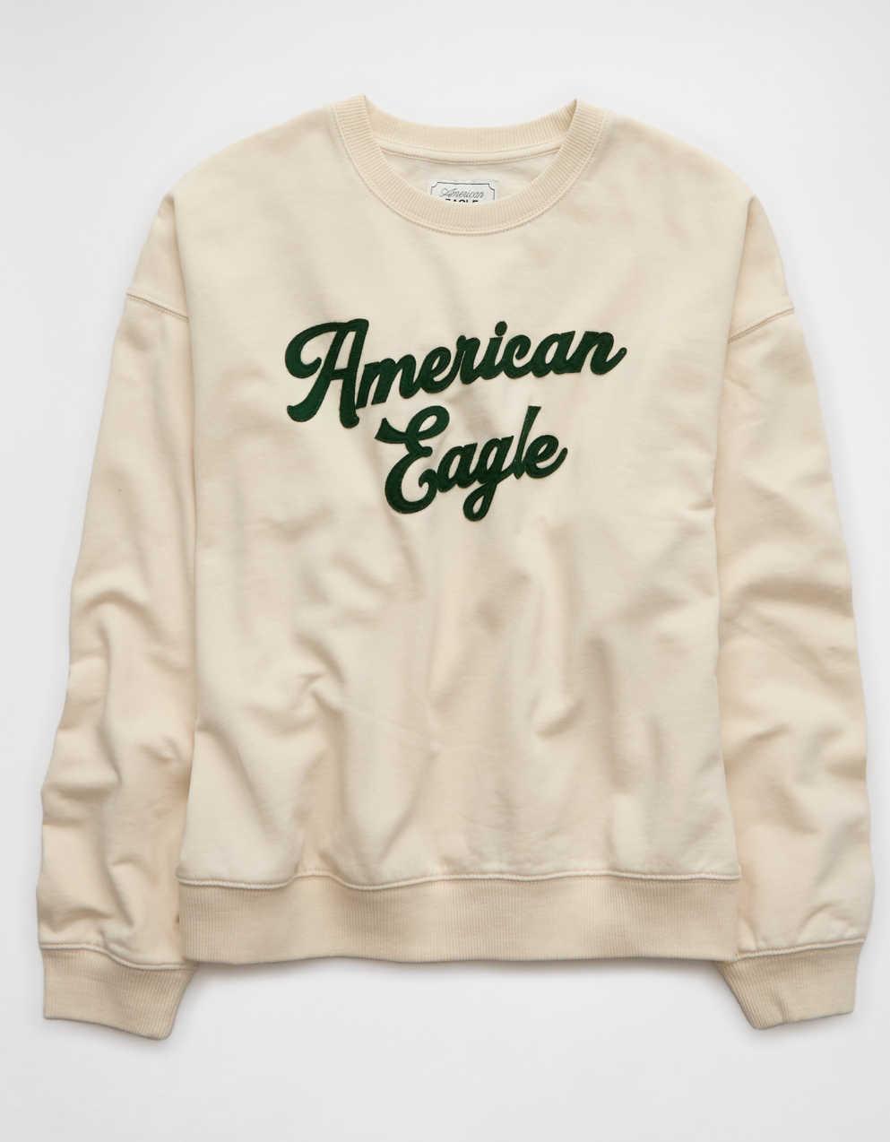 トップス aeae USA BANNER HENLY NECK TEE AE Logo Graphic Relaxed Crew Neck Sweatshirt | Men's