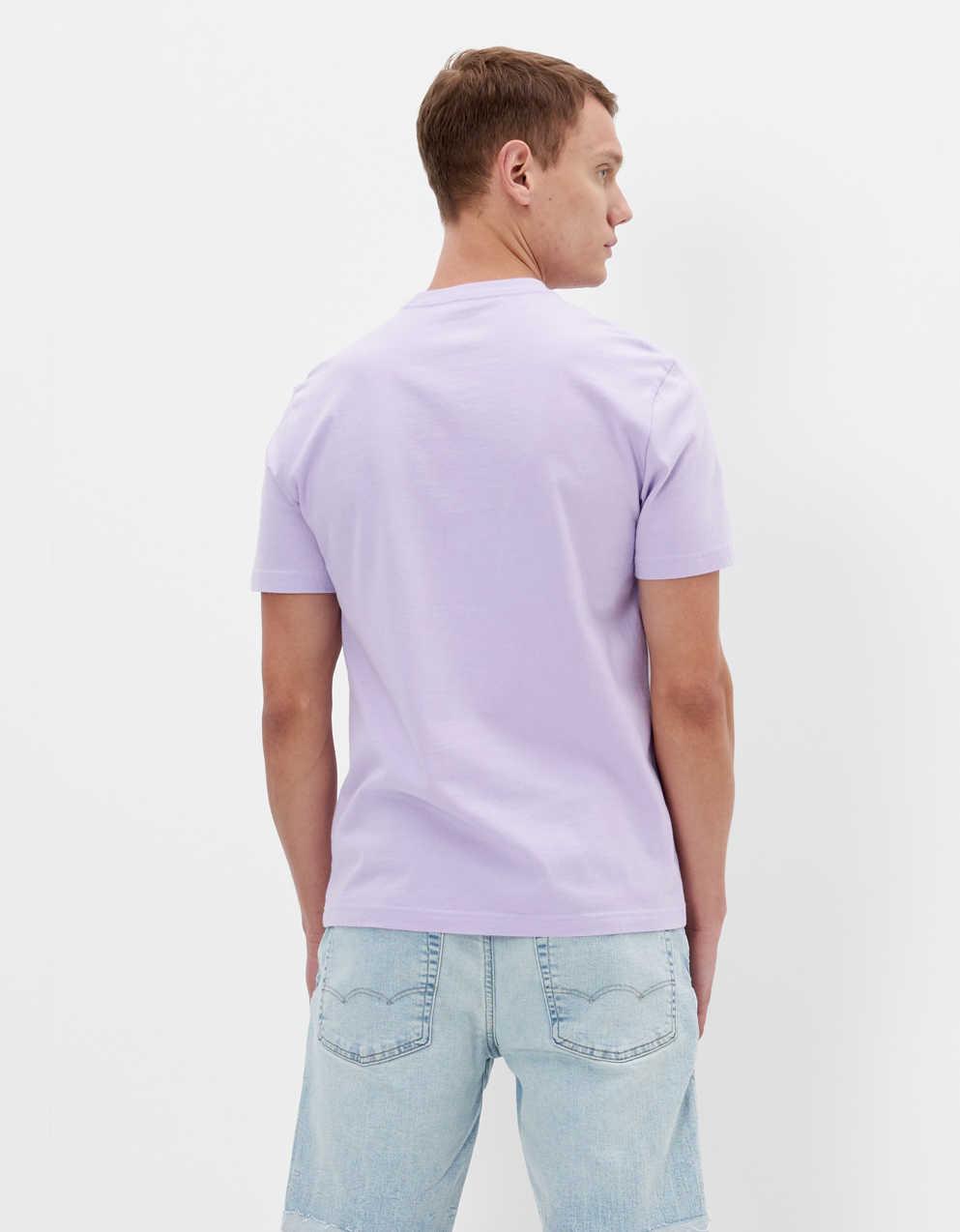 purple & white graphic tee