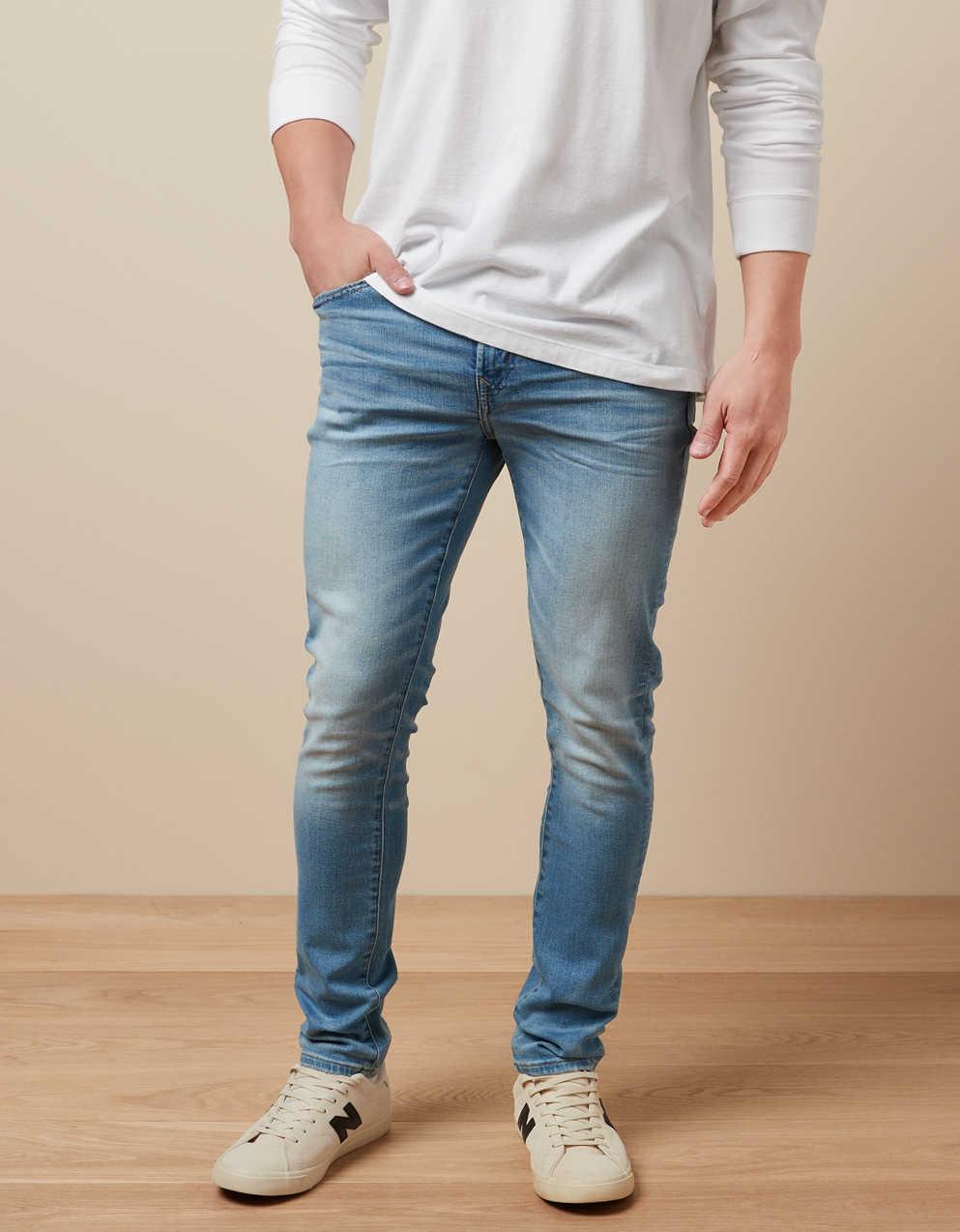 AMERICAN EAGLE スキニーデニム AE AirFlex+ パッチワーク アスレチック スキニージーンズ