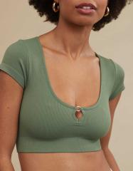 premium rib-knit bra top / lens リーカ premium rib-knit bra top / lens リーカ