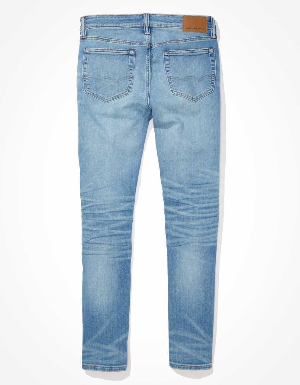 ☆American Eagle☆ Denim washing pants スキニーフィット AE AirFlex+ パッチド スキニー ジーンズ | メンズ・レディース