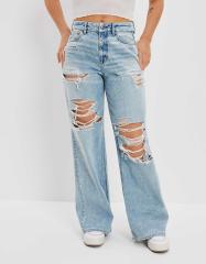 AE Strigid Ripped Curvy Super High-Waisted Baggy Wide-Leg