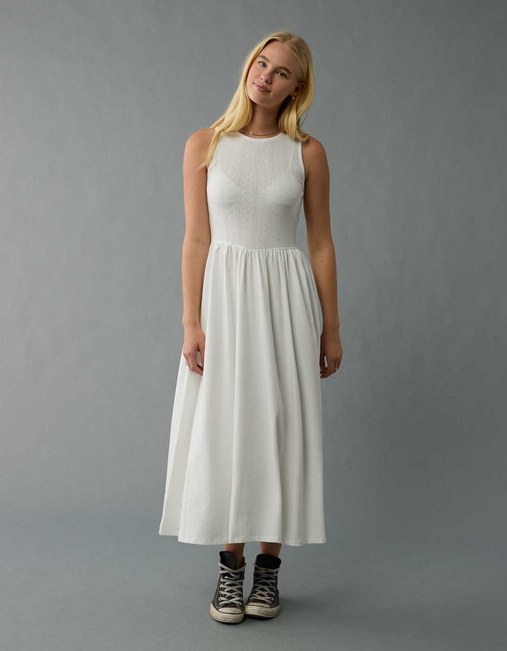 AE Pointelle Knit Midi Dress | Men's & Women's Jeans, Clothes & Accessories | American Eagle Singapore AE Pointelle Knit Midi Dress | Men's & Women's Jeans, Clothes & Accessories | American Eagle Singapore