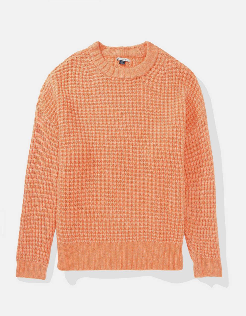 ae waffle crew neck sweater