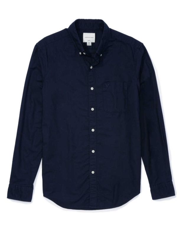 AE スリム フィット Flex オックスフォード ボタンアップ シャツ