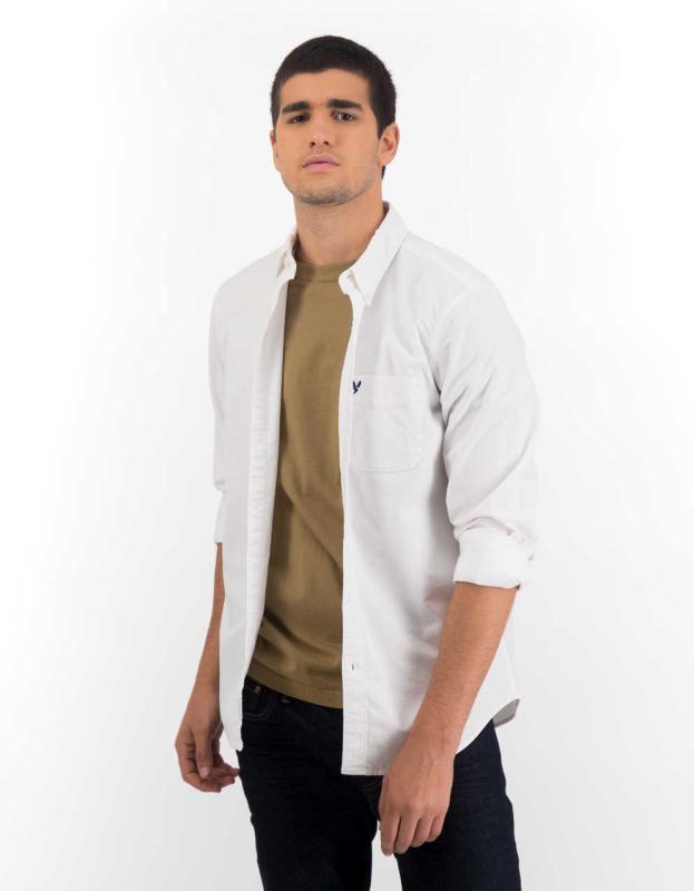 AMERICAN EAGLE OUTFITTERS スリムフィットシャツ AE スリム フィット Flex オックスフォード ボタンアップ シャツ