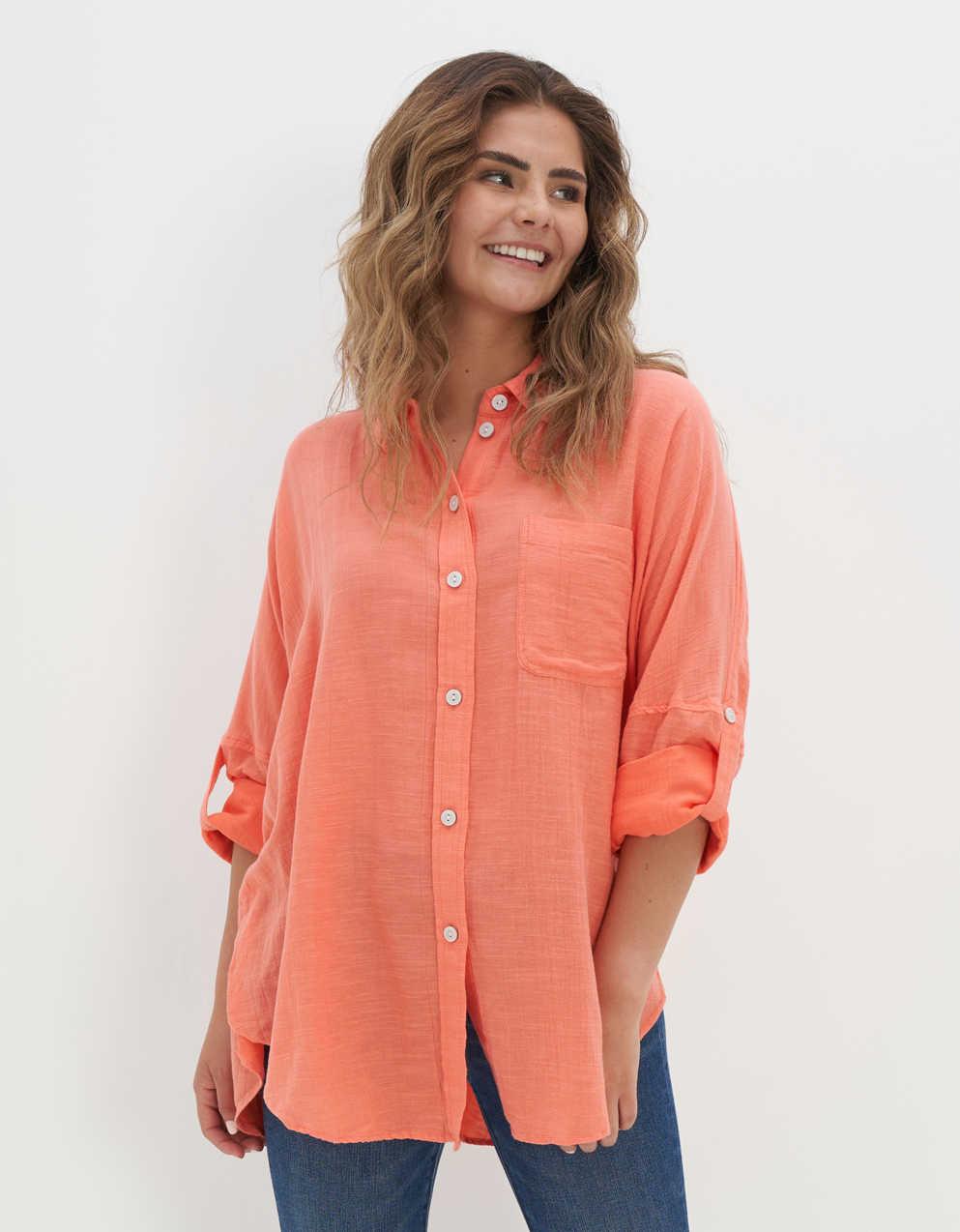 餅米シャツ Hand Painted Oversized Shirt brown Sandro Oversized Shirt In Beige - 30% Off | Editorialist