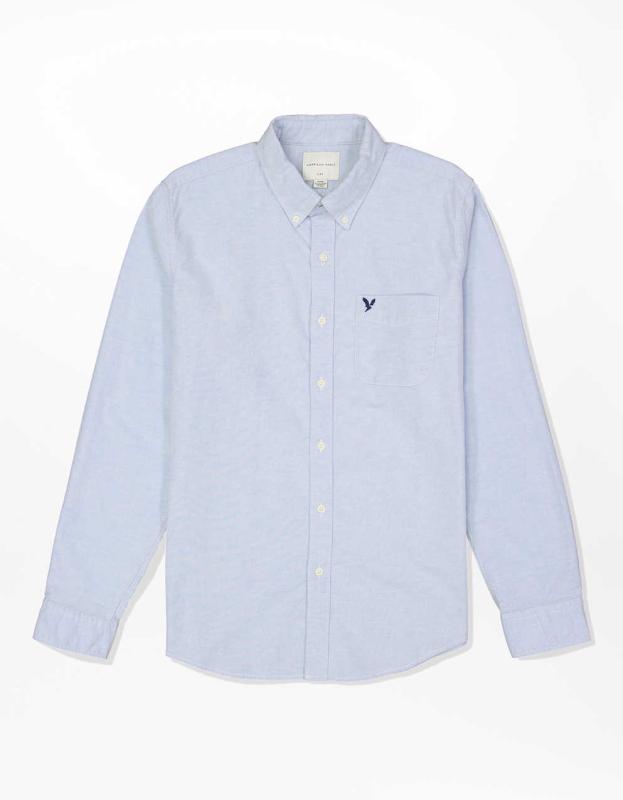 AMERICAN EAGLE OUTFITTERS スリムフィットシャツ AE スリム フィット Flex オックスフォード ボタンアップ シャツ