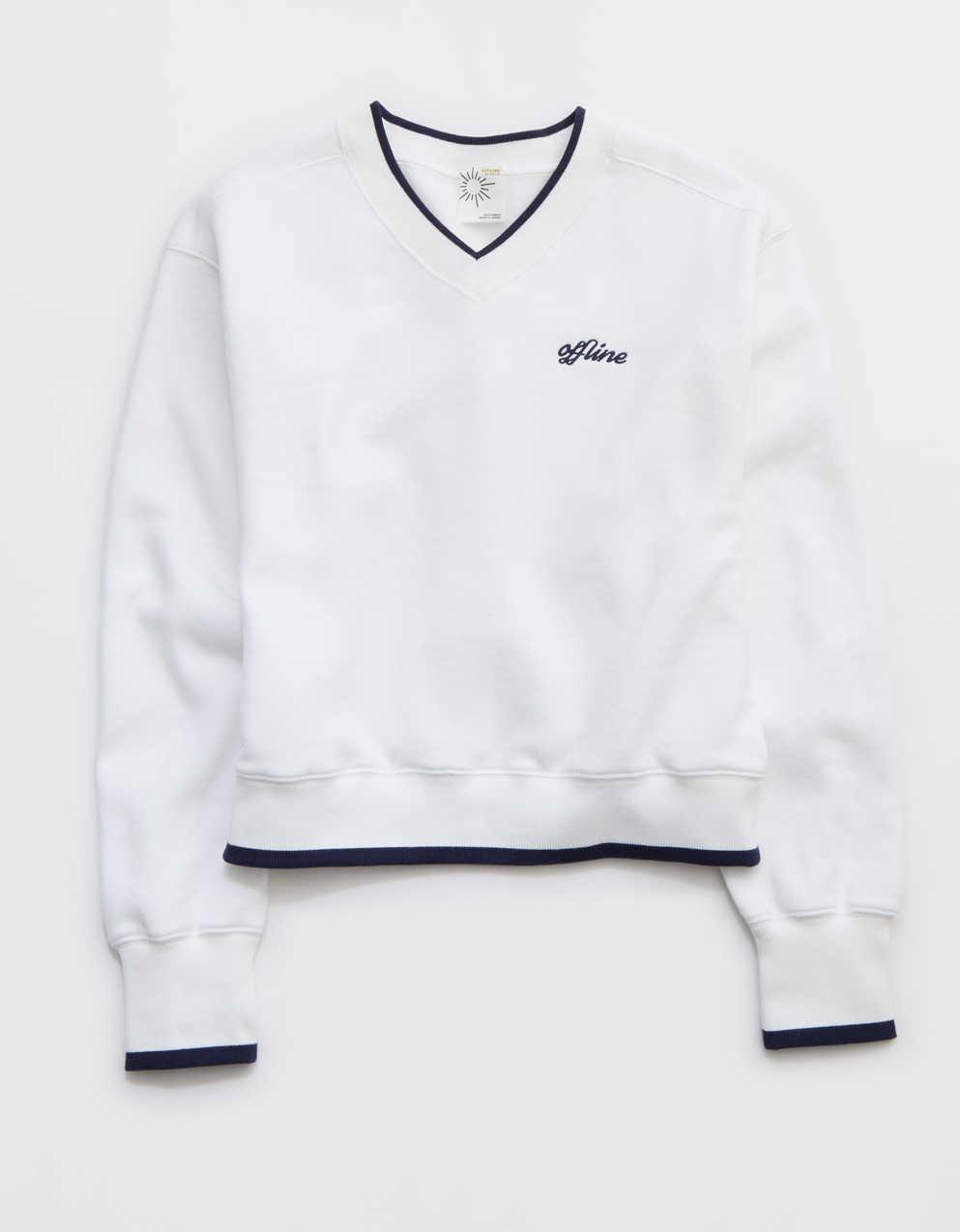 OFFLINE By Aerie Cloud Fleece V-Neck Crew Sweatshirt | Men's