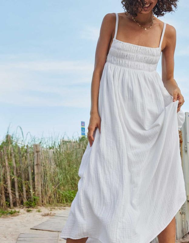Aerie Gauzy Tie Back Maxi Dress | Men's & Women's Jeans, Clothes &  Accessories | American Eagle Korea