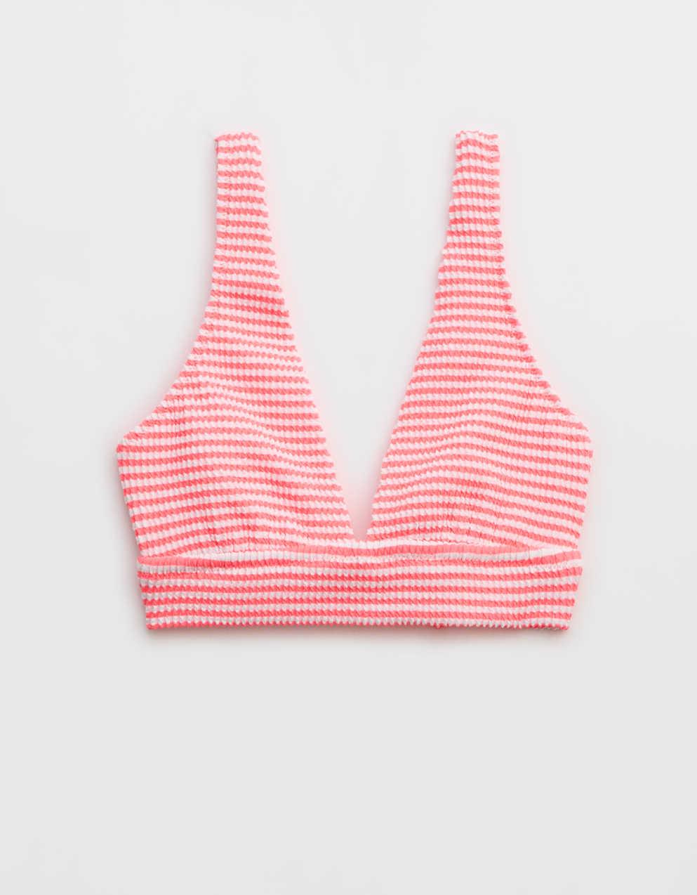 Aerie Crinkle Stripe Longline Plunge Bikini Top | Men's