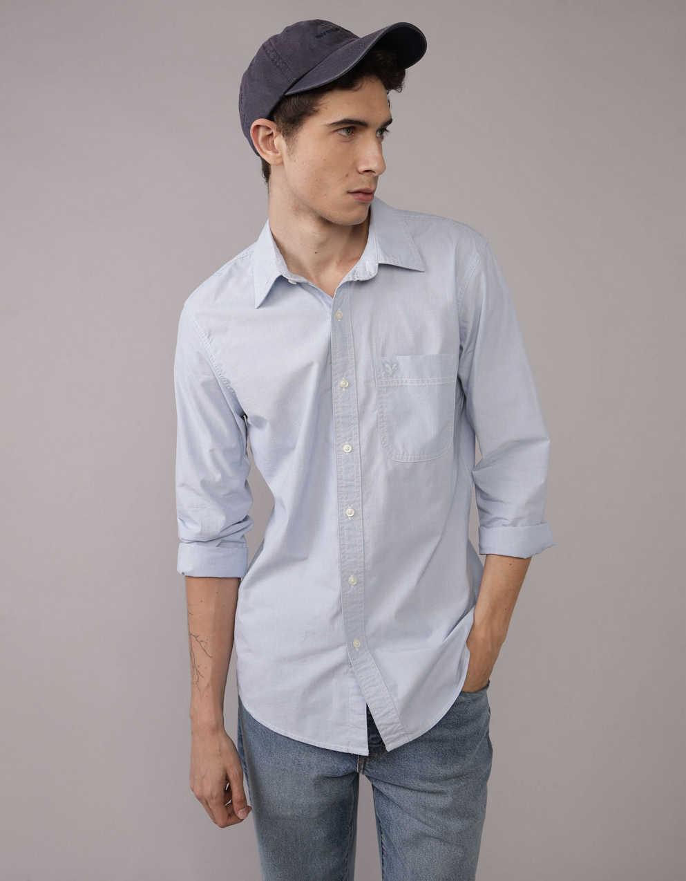 eagle men's dress shirts slim fit AE Everyday Slim Fit Button-Up Shirt | American Eagle Europe