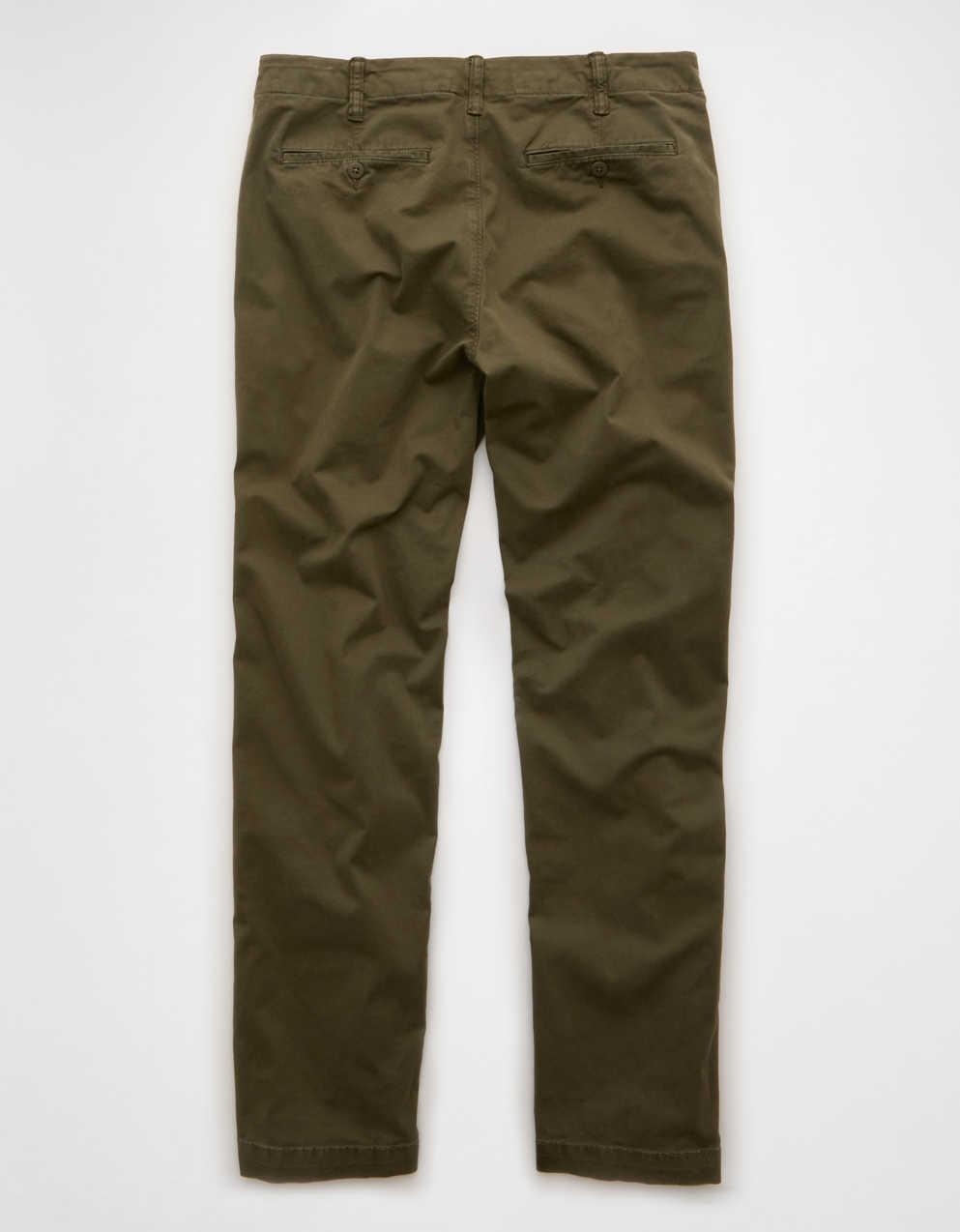 AEフレックス・オリジナル・ストレート・リブド・カーキ・パンツ