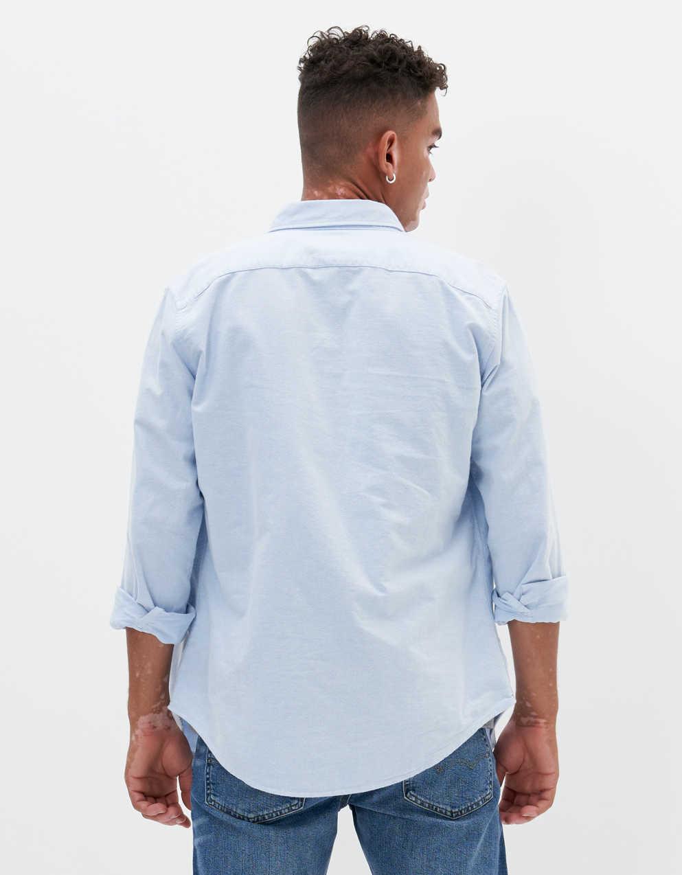 AE スリムフィット・ソリッド・オックスフォード・ボタンアップ